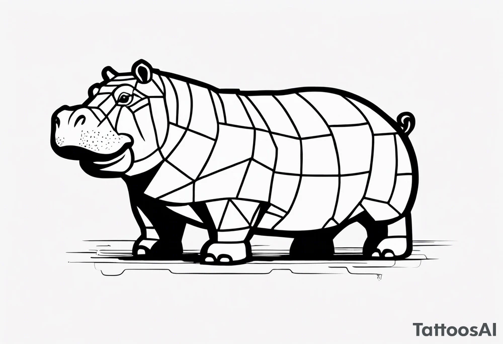 Hippo brick mason tattoo idea