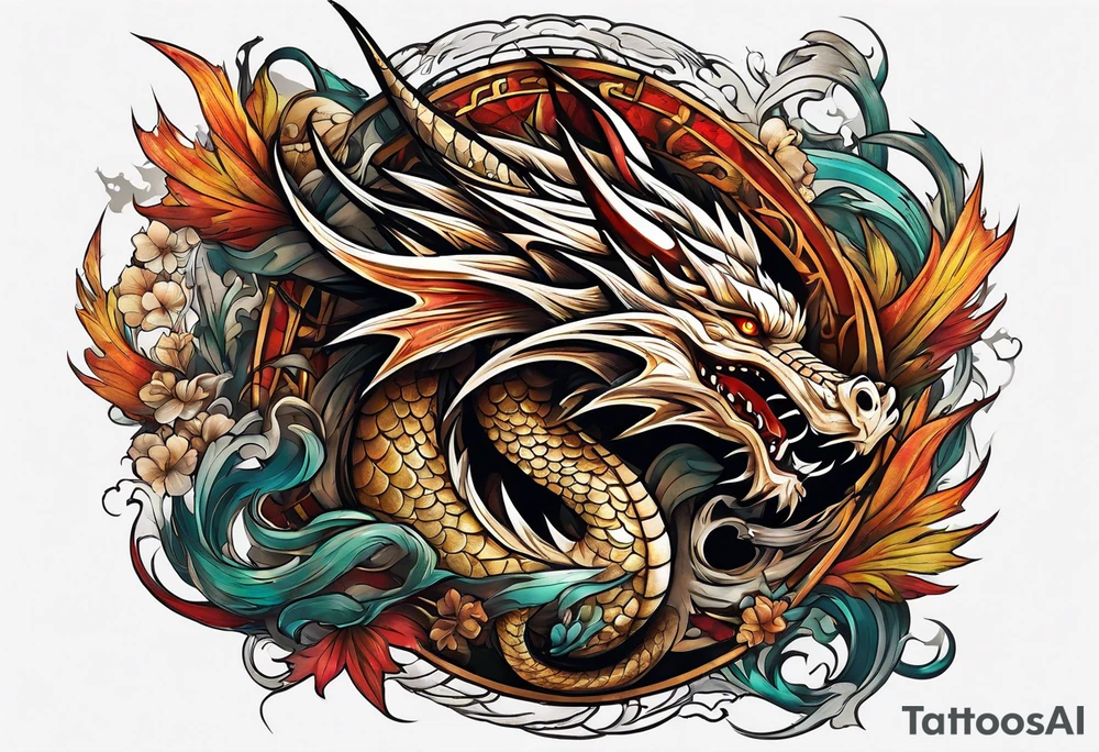 roaring dragons tattoo idea