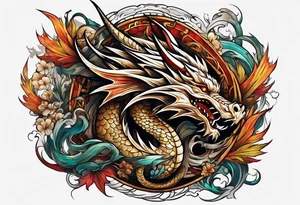 roaring dragons tattoo idea