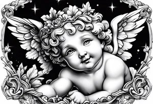 one putti smiling tattoo idea