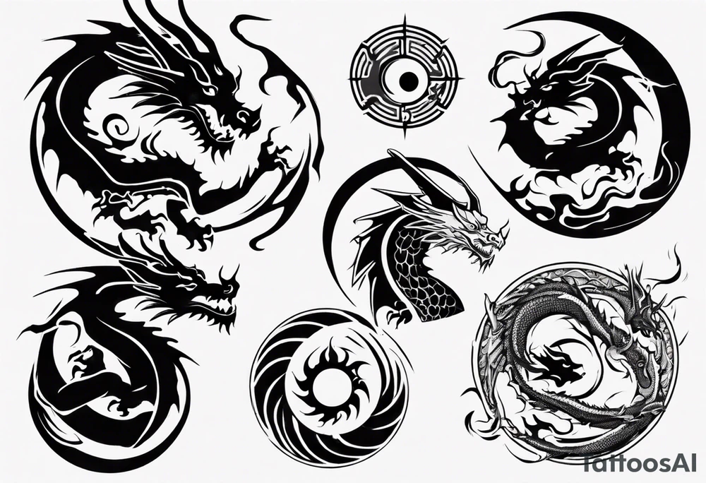Dragon Yin Yang tattoo idea