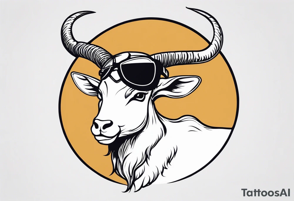 capricorn with sunglasses and shotgun tattoo idea