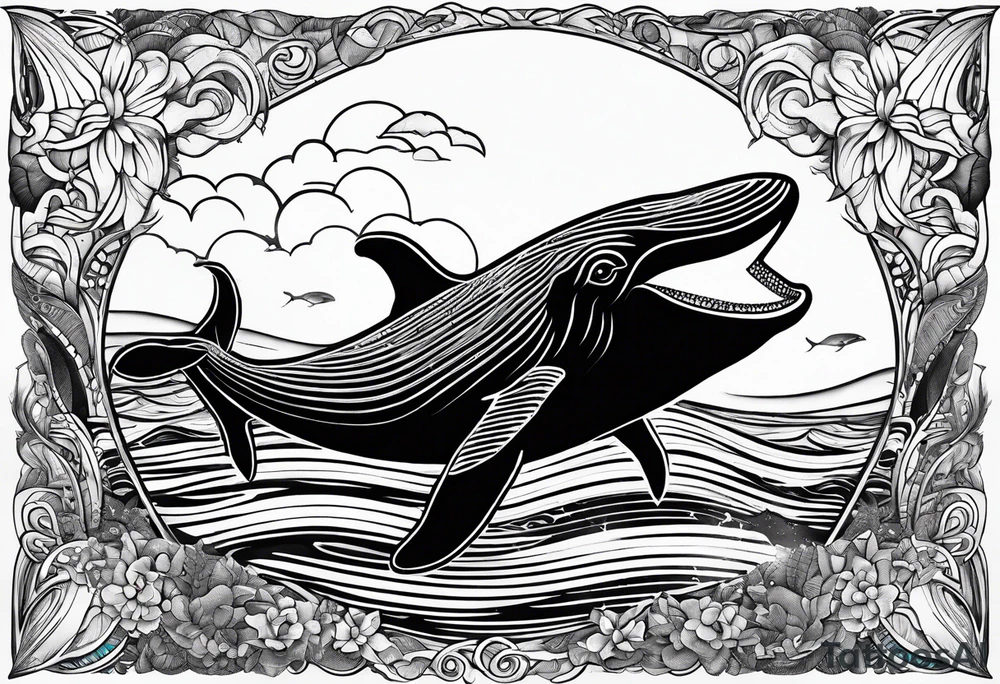 Breaching whale Maui tattoo idea
