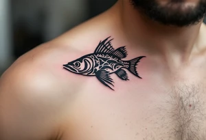 Blackwork Catfish Tattoo – A solid black ink catfish silhouette with detailed fin and barb textures created through negative space and dot shading. tattoo idea