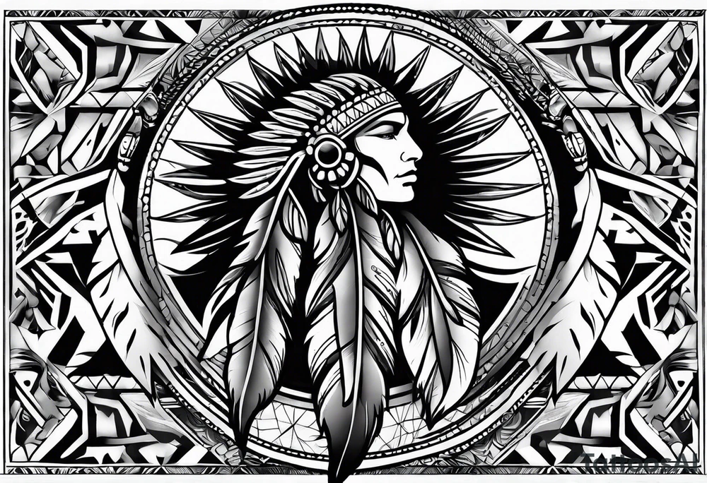 Native american feather tattoo idea