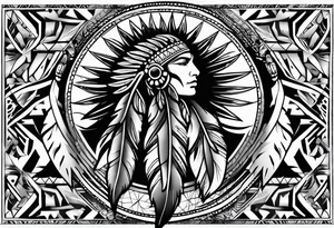 Native american feather tattoo idea