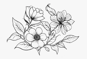 four flowers on a vine wrapping around the alcoholics anonymous logo tattoo idea