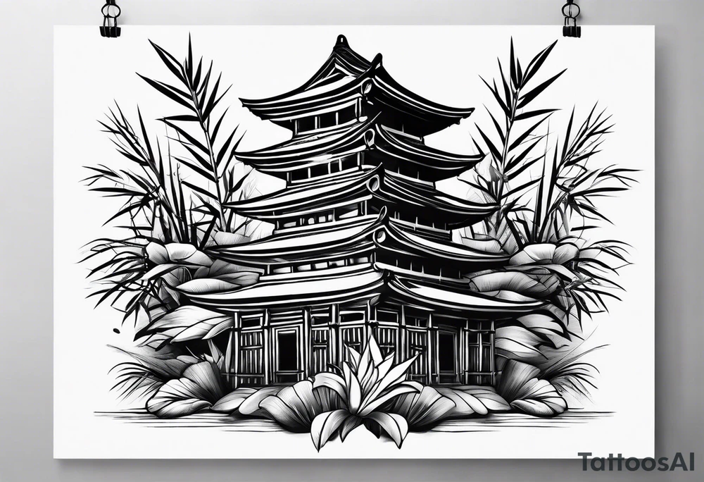 bamboo shoots without flowers or people tattoo idea