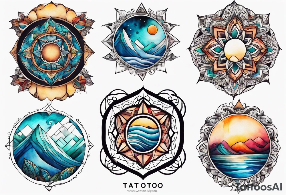 tattoo that represents what goes around comes around water color
 based tattoo idea
