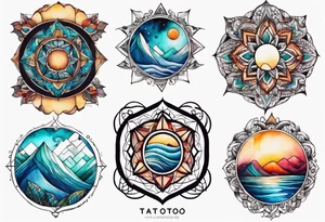 tattoo that represents what goes around comes around water color
 based tattoo idea