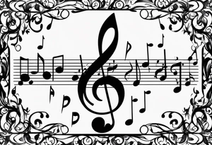 Musical notes tattoo idea