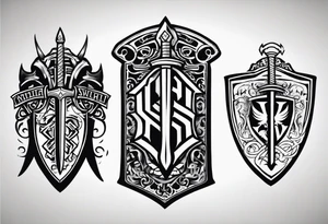 Valhalla 
Sword shield battle tattoo idea