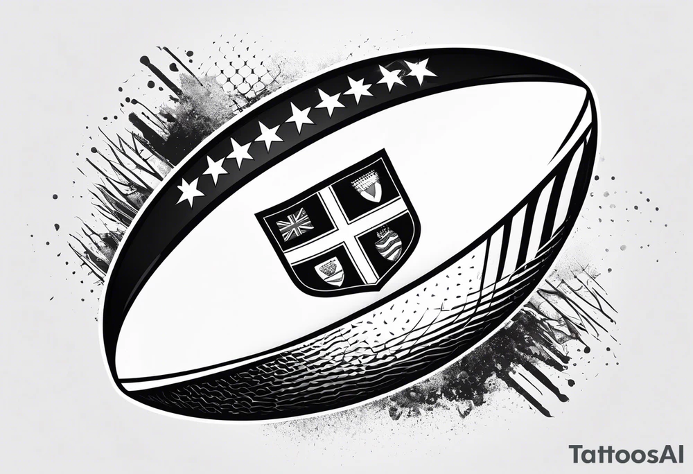 Rugby ball with Finalnd flag tattoo idea