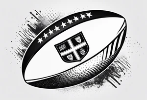 Rugby ball with Finalnd flag tattoo idea
