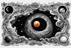 Large black hole swallowing earth. as Earth is swallowed space and time is stretched and deformed tattoo idea