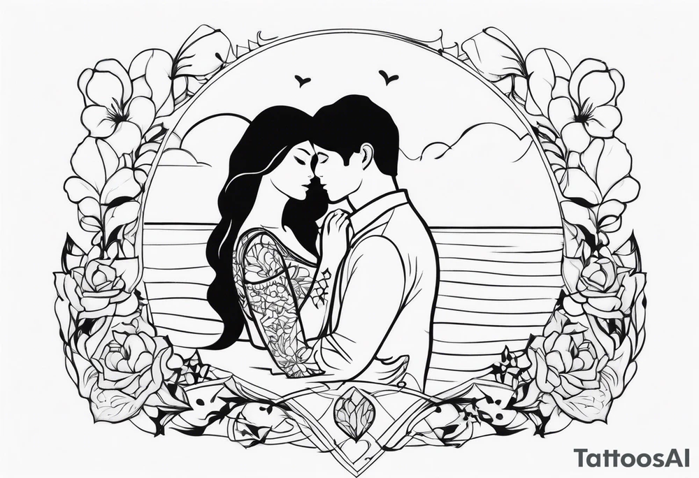 lovers sihouette tattoo idea