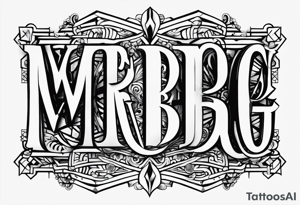 letters: "MRBG"
simple, clear, plain, unadorned tattoo idea letters: "MRBG"
simple, clear, plain, unadorned tattoo idea