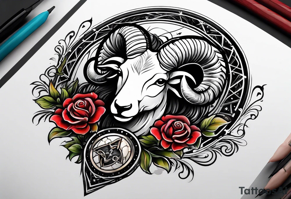Zodiac aries tattoo idea