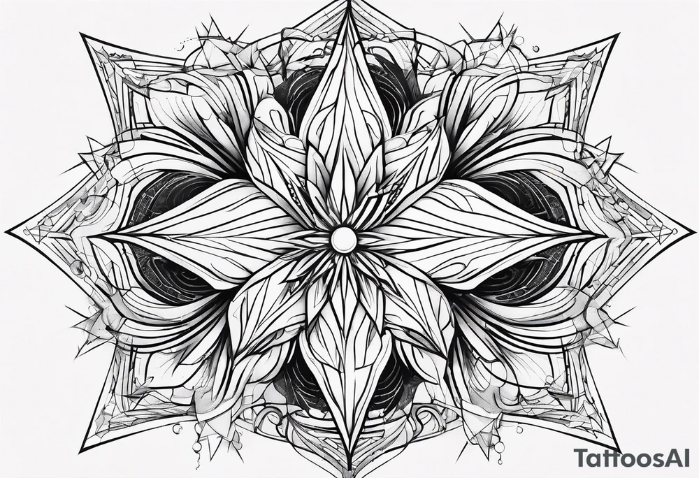 abstract line shaped star tattoo idea