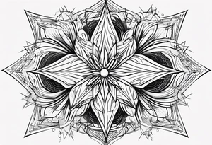 abstract line shaped star tattoo idea