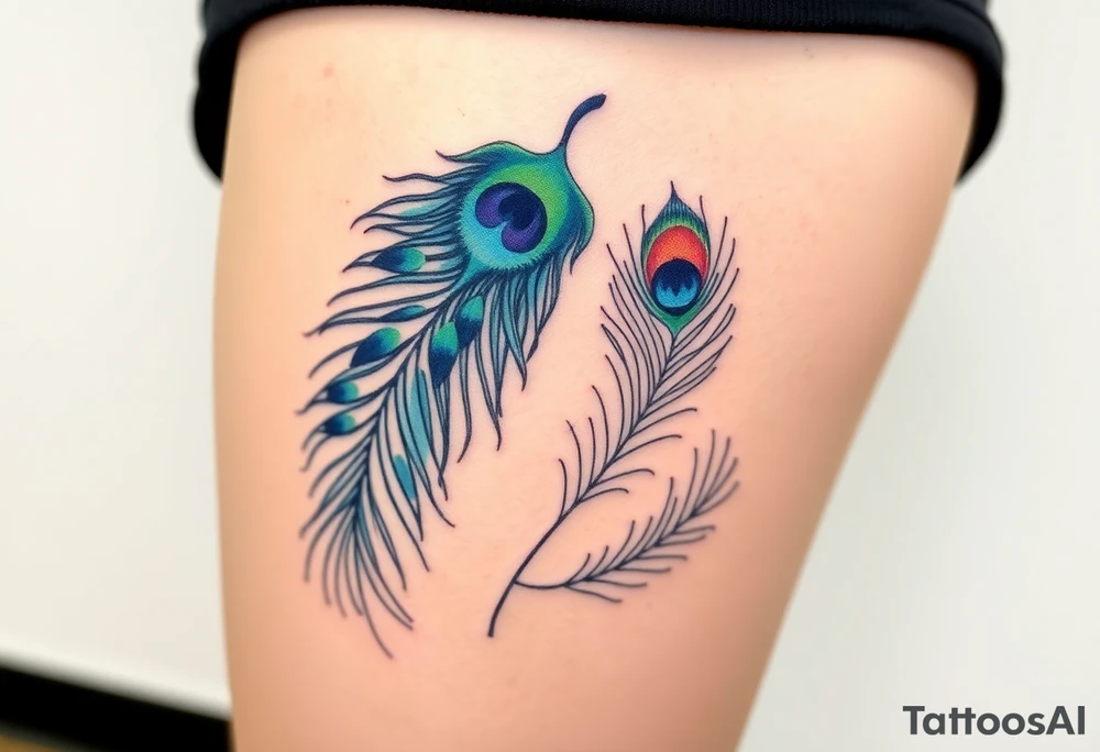 Peacock feathers tattoo idea