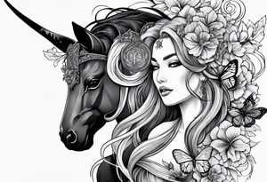 Capricorn and butterflies with a cross sleeve tattoo idea