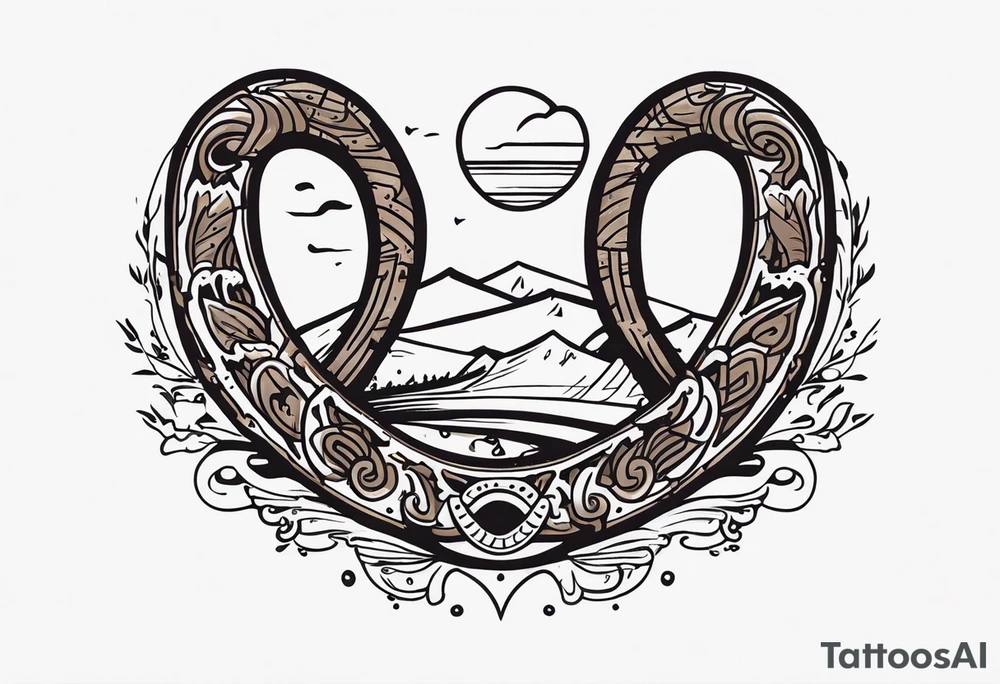 Horseshoe and mud tracks tattoo idea