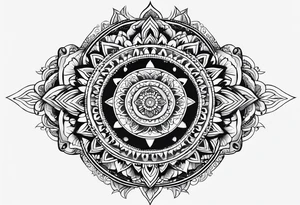 Mandala half moon tattoo idea