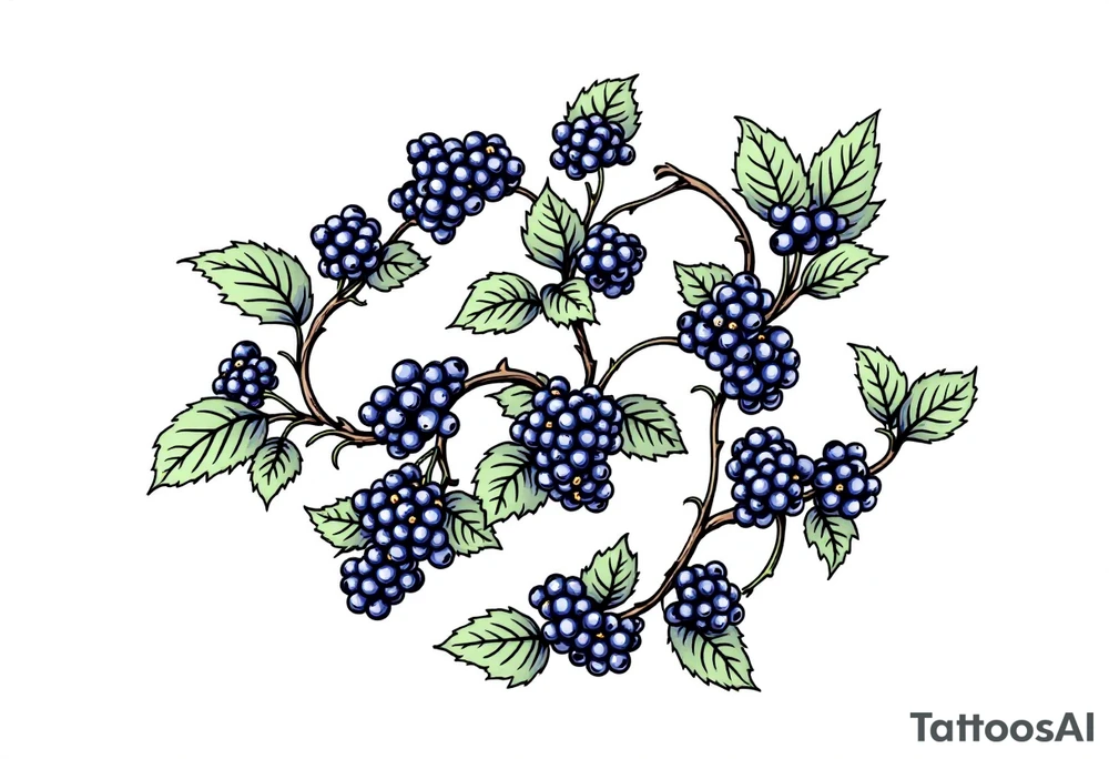 American traditional style Blackberry vine to wrap around an arm tattoo idea