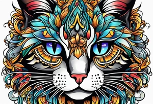 Cat face tattoo idea