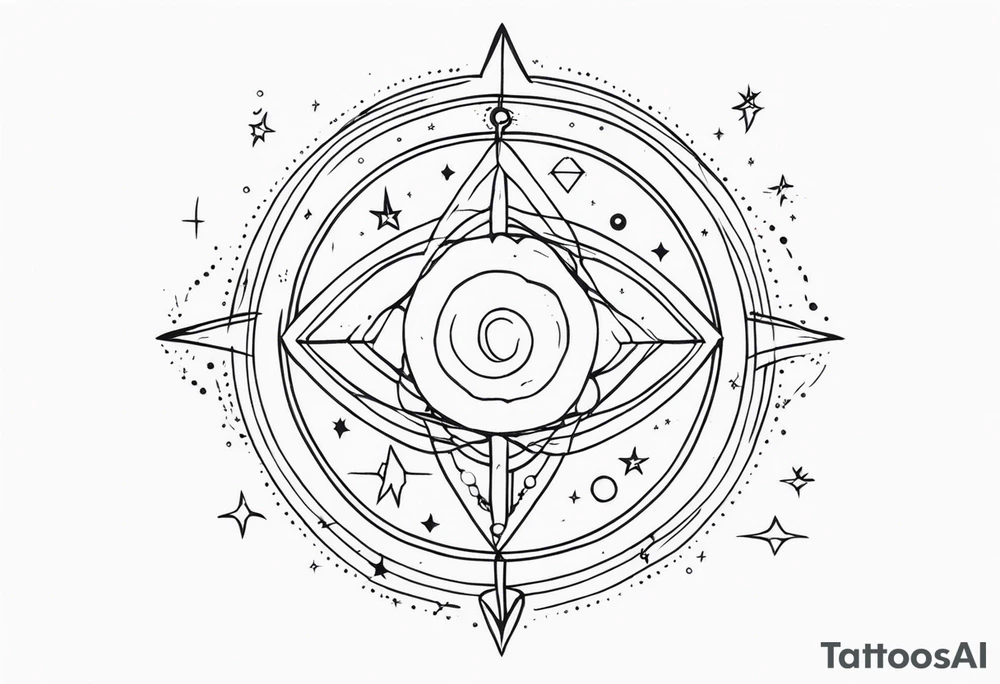 small minimalistic spiritual universe tattoo idea
