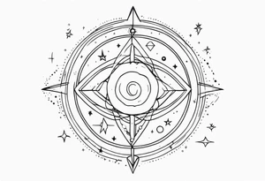 small minimalistic spiritual universe tattoo idea