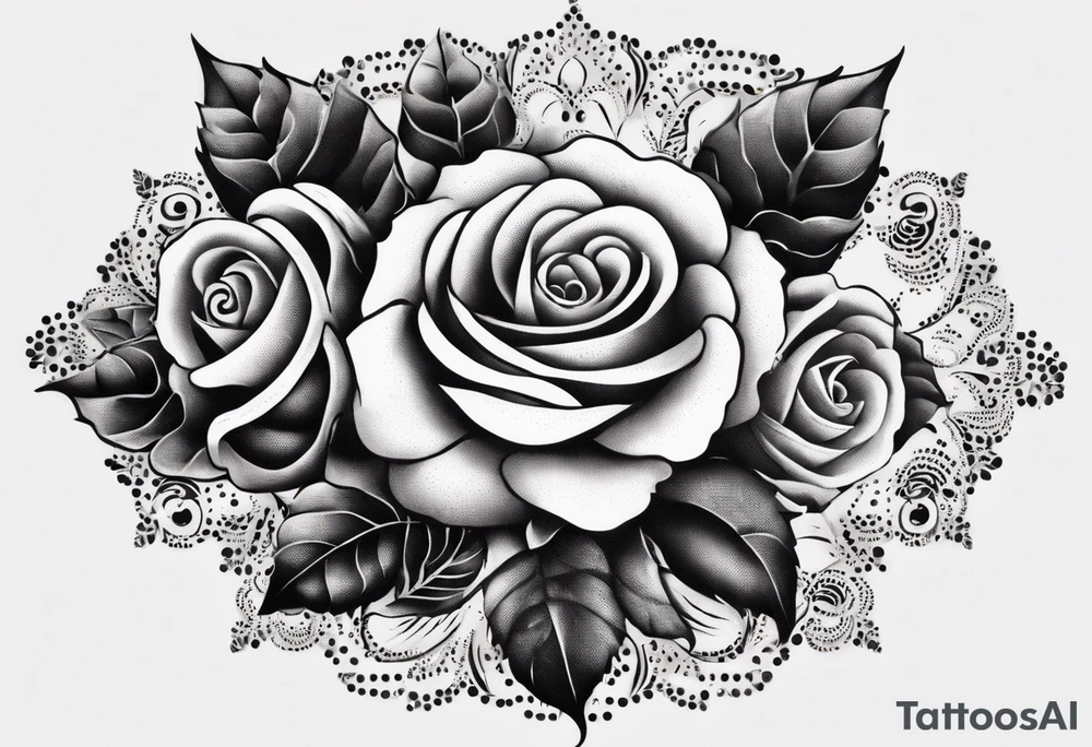 Roses and ornemental tattoo idea