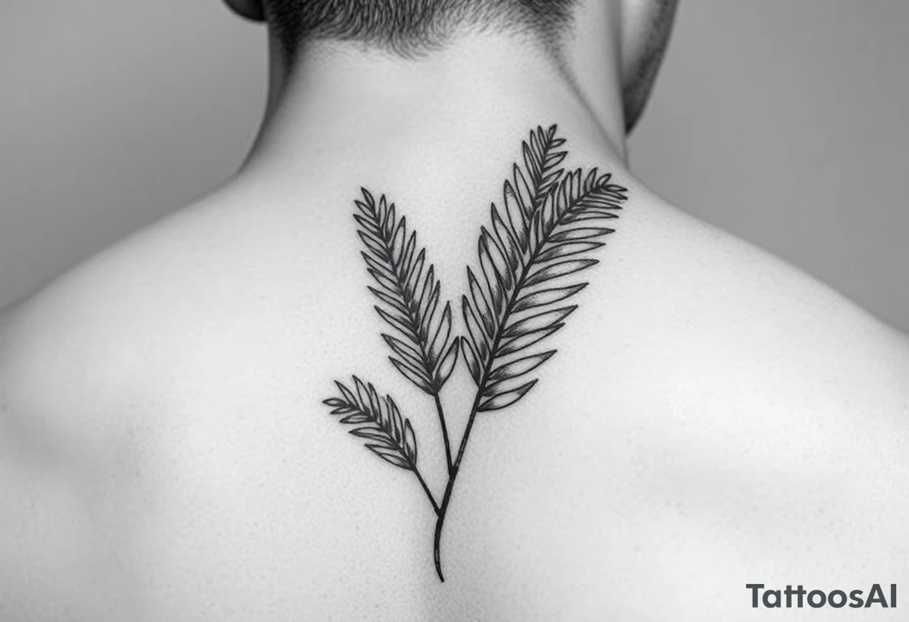 palm leaves neck tattoo tattoo idea