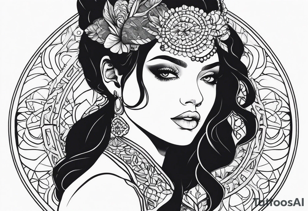 Beautiful naked lady tattoo idea
