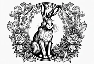 hare, ivy
Show as a band for around an arm tattoo idea