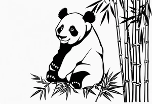 Panda & Bamboo tattoo idea