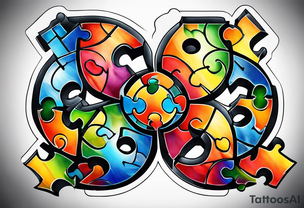 Autism puzzle piece tattoo idea