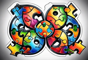 Autism puzzle piece tattoo idea