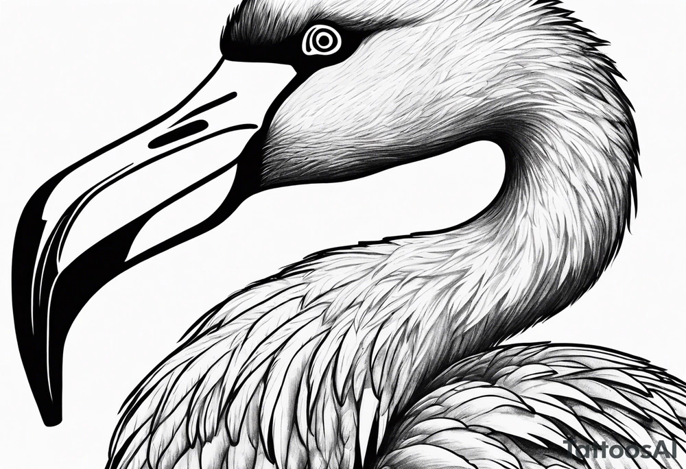 cute flamingo tattoo idea