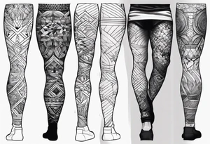 Butt and leg male sleeve patterns tattoo idea