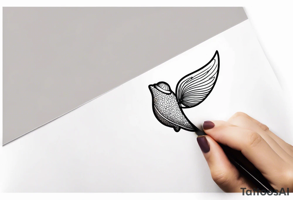 Flying acorn tattoo idea