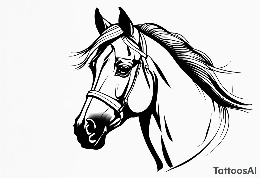 Horse portrait no shading tattoo idea