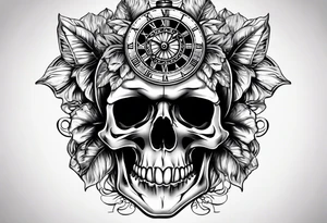 time with a skull hand tattoo idea
