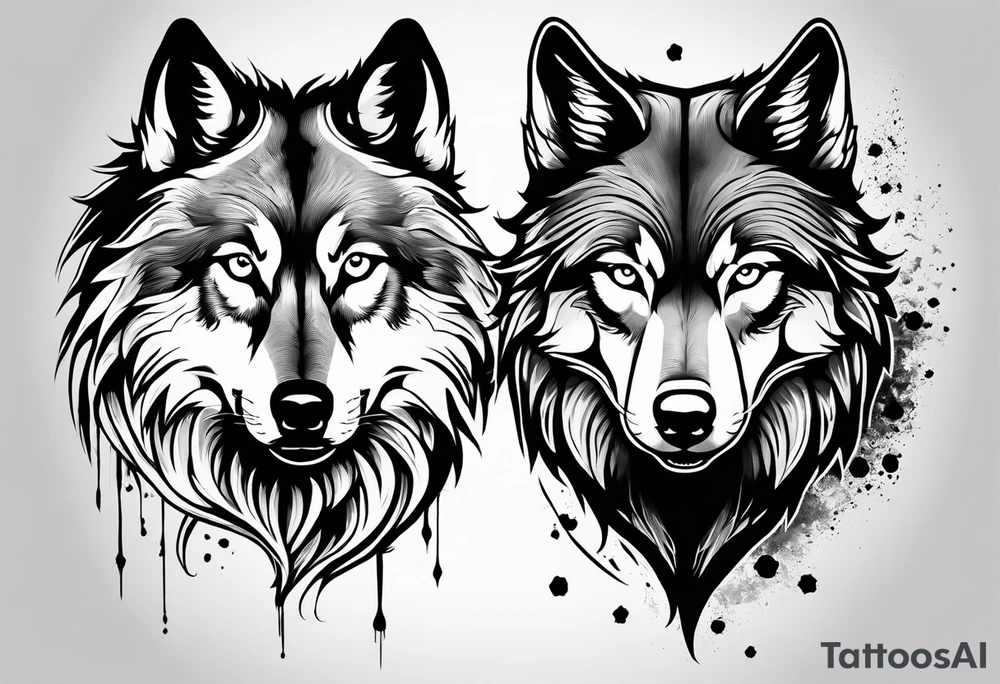 Two wolves. One bad wolf and one Good wolf tattoo idea