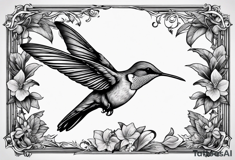 Oak tree and humming bird tattoo idea