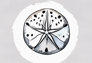 sand dollar 
watercolor
light gray

draw sand around it like it's washed up on the beach.
the tattoo will go on the underside of my wrist. tattoo idea