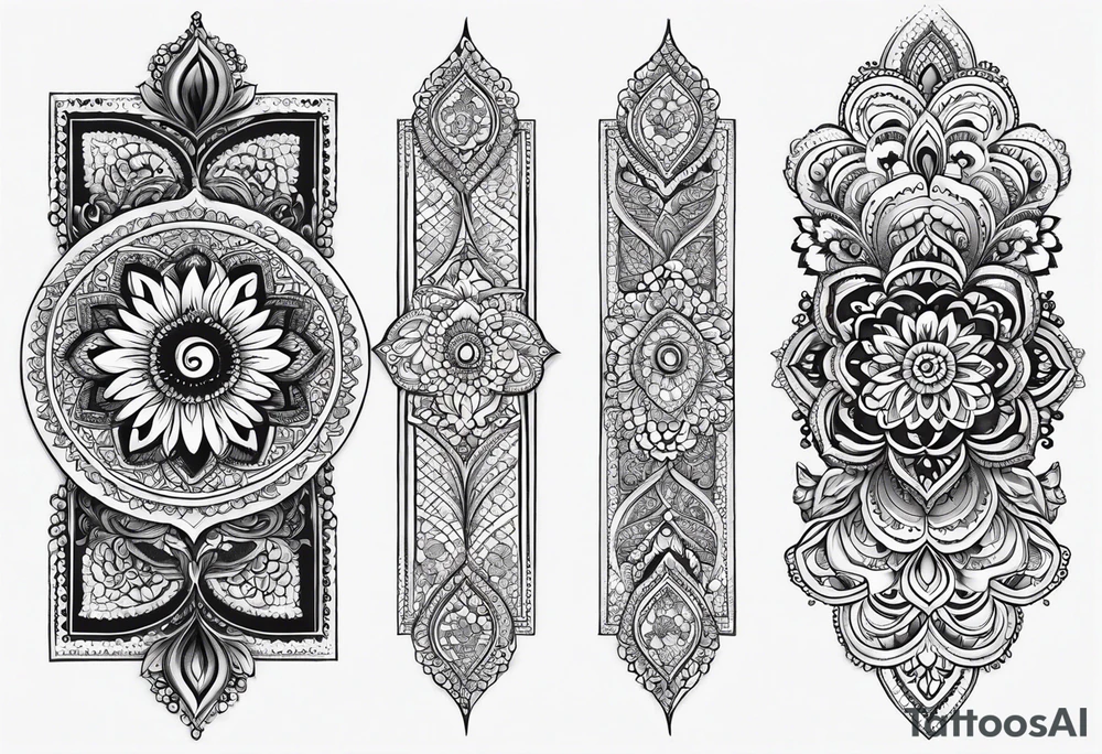 henna sleeve tattoo idea