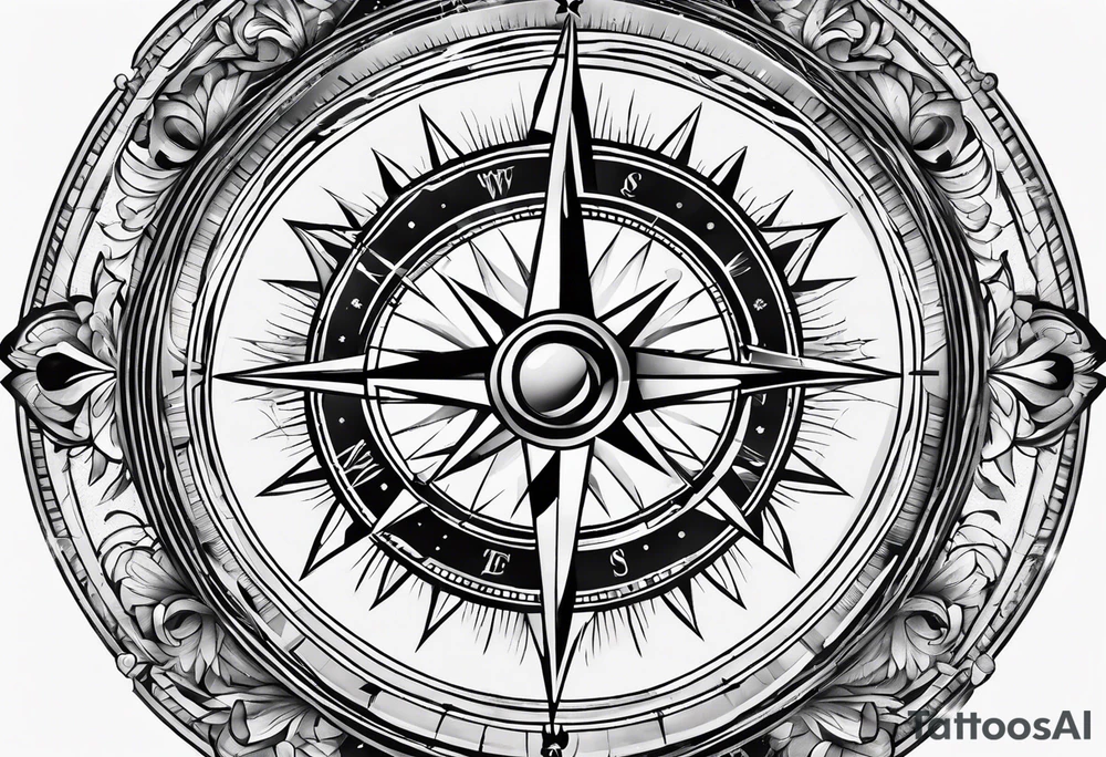 old skool compass tattoo idea