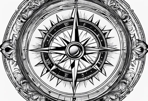 old skool compass tattoo idea